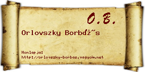 Orlovszky Borbás névjegykártya